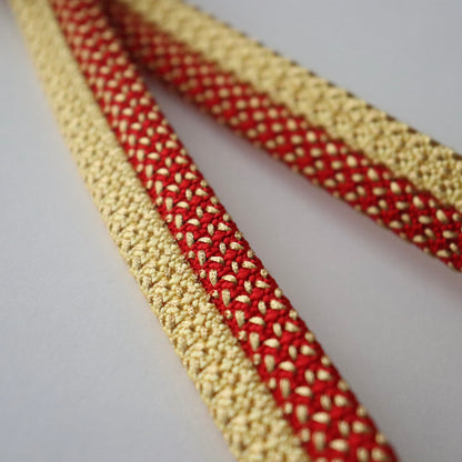 帯締め「内記二本合せ金霰撚房 - rd.yel」　和小物さくら