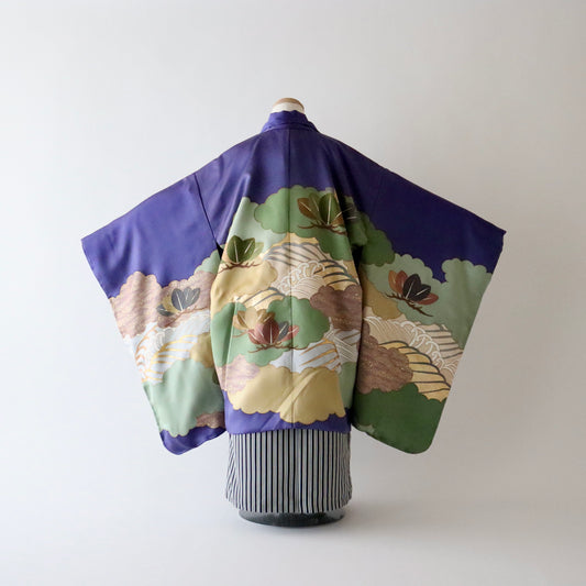 五歳 御祝着セット「雲取に松波」藤井寛/富宏染工