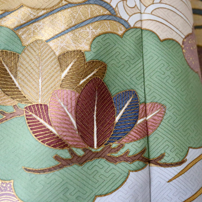 五歳 御祝着セット「雲取に松波」藤井寛/富宏染工