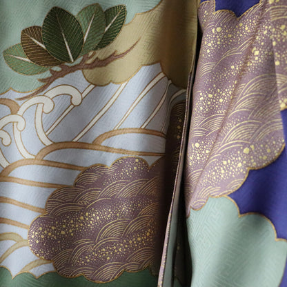 五歳 御祝着セット「雲取に松波」藤井寛/富宏染工