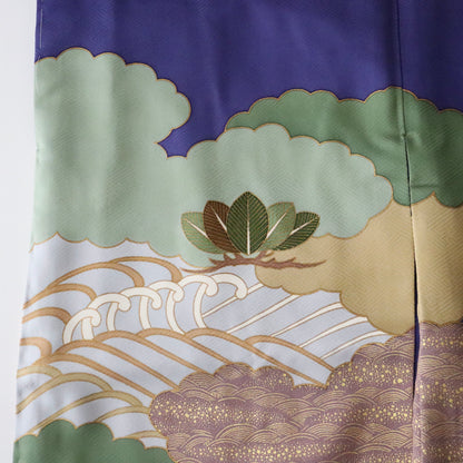 五歳 御祝着セット「雲取に松波」藤井寛/富宏染工