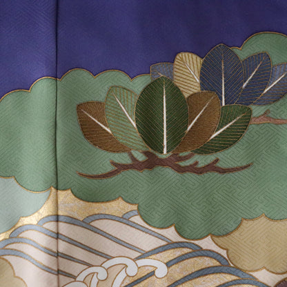 五歳 御祝着セット「雲取に松波」藤井寛/富宏染工