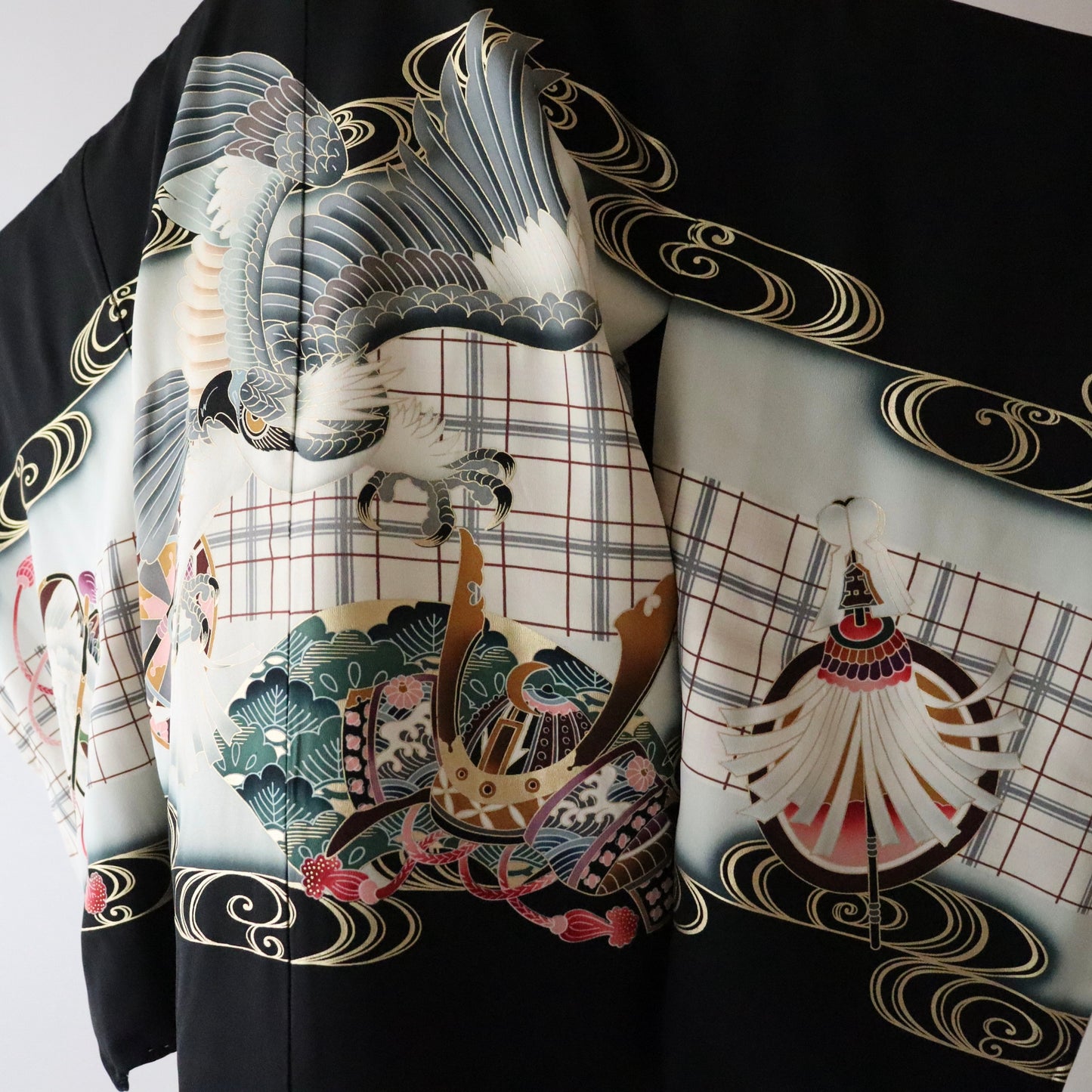 五歳 御祝着セット「鷹に格子」