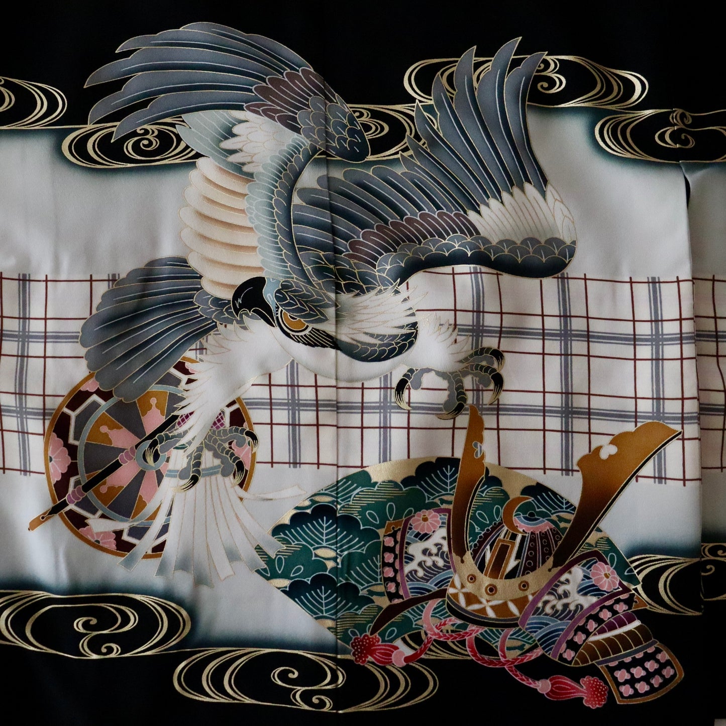 五歳 御祝着セット「鷹に格子」