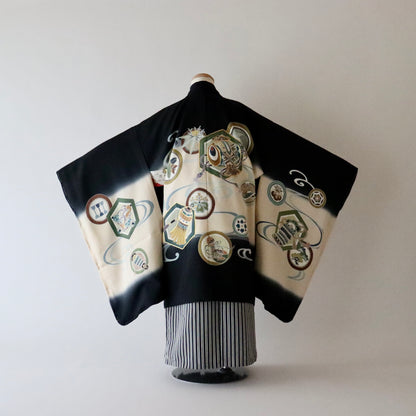 五歳 御祝着セット「熨斗目亀甲丸文」