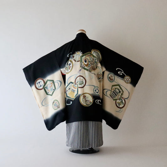 五歳 御祝着セット「熨斗目亀甲丸文」