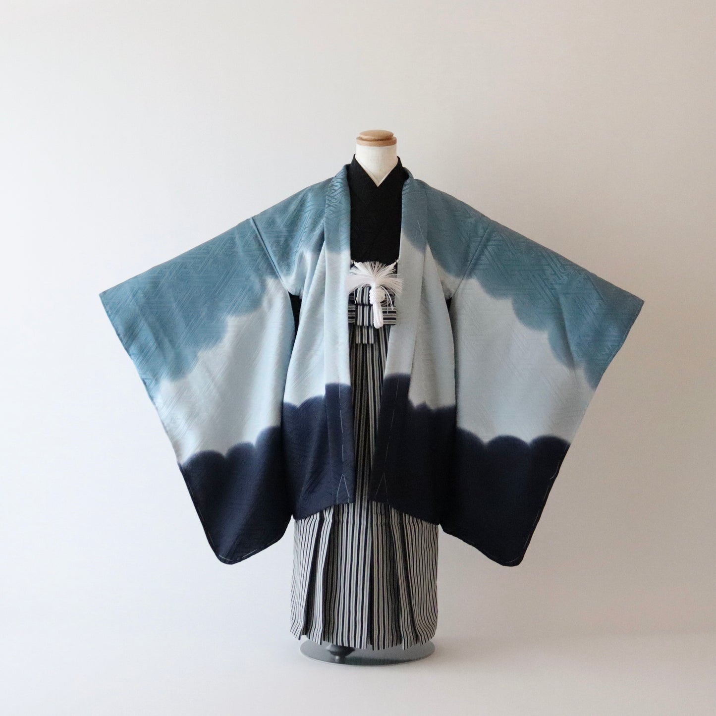 五歳 御祝着セット「暈し雲文 - nvy-g」