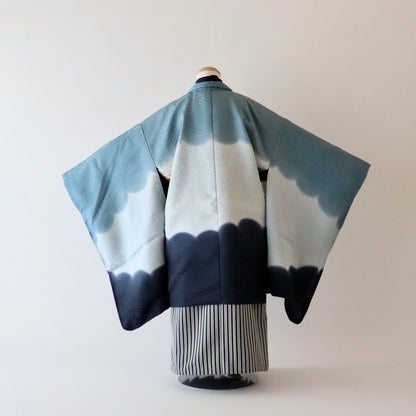 五歳 御祝着セット「暈し雲文 - nvy-g」