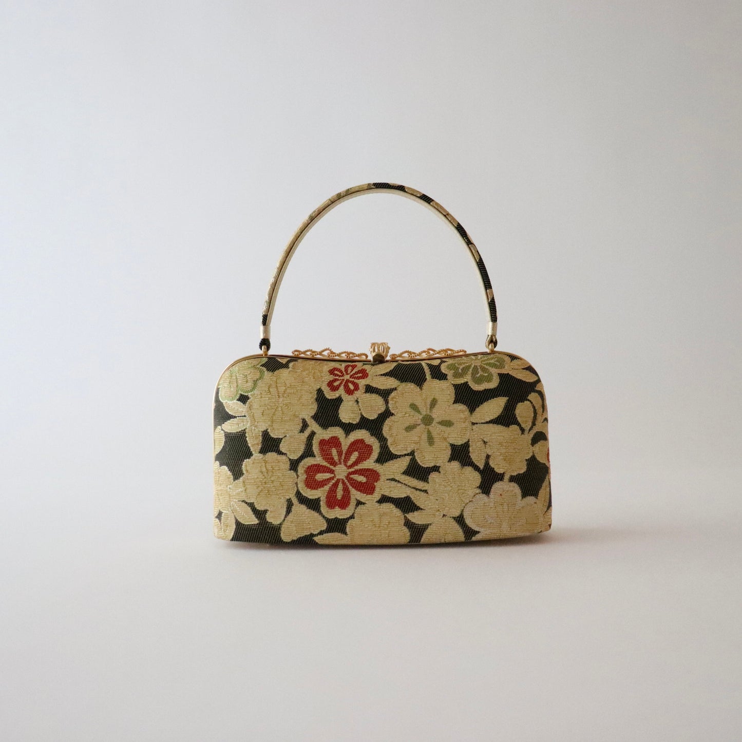 草履バッグセット「輪奈織 - 桜 blk」やまざき