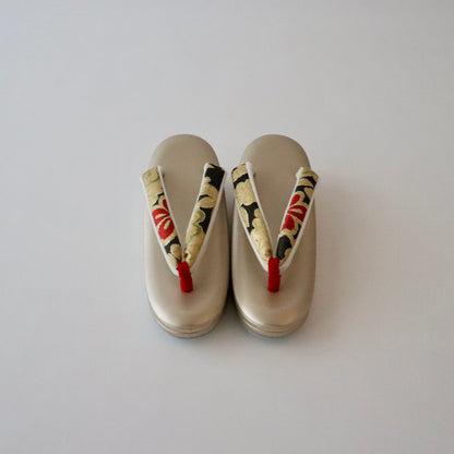 草履バッグセット「輪奈織 - 桜 blk」やまざき