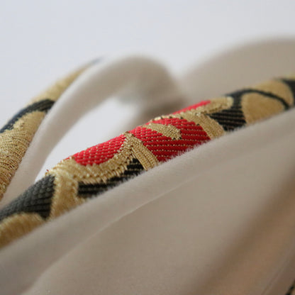 草履バッグセット「輪奈織 - 桜 blk」やまざき