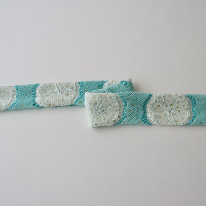 絞染帯揚げ「八重桜輪 - 甕覗 白」大原商店