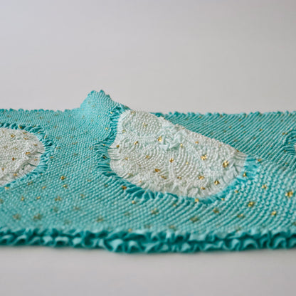 絞染帯揚げ「八重桜輪 - 甕覗 白」大原商店