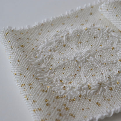 絞染帯揚げ「八重桜輪 - 白」大原商店