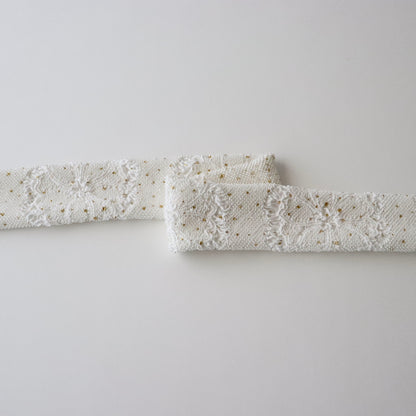 絞染帯揚げ「八重桜輪 - 白」大原商店