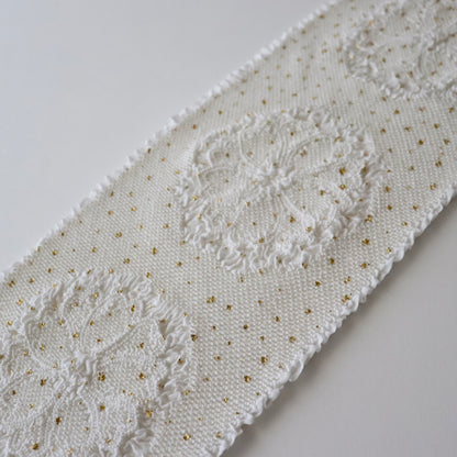 絞染帯揚げ「八重桜輪 - 白」大原商店