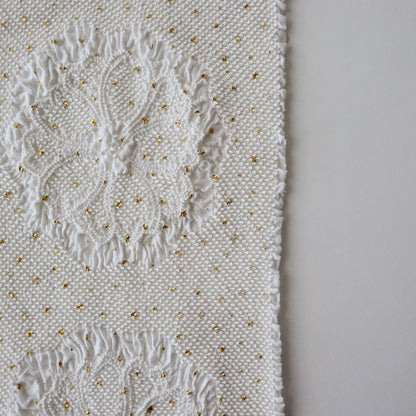 絞染帯揚げ「八重桜輪 - 白」大原商店