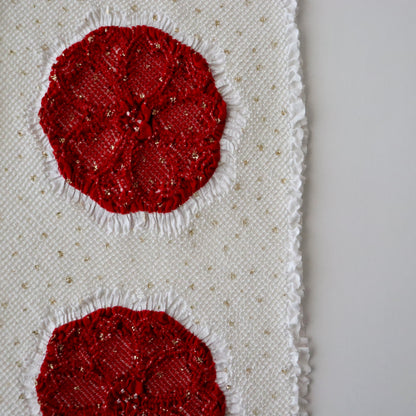 絞染帯揚げ「八重桜輪 - 紅白」大原商店