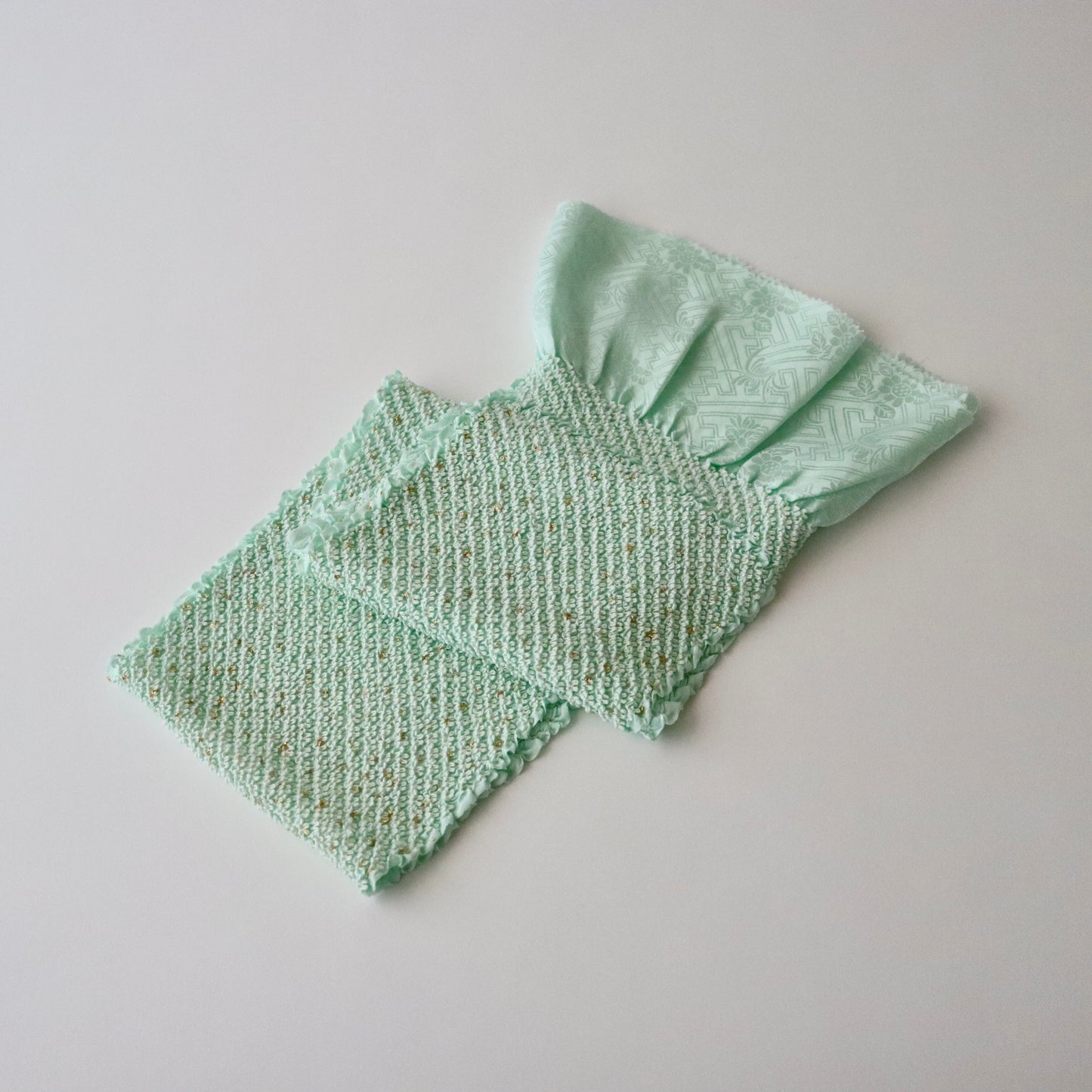 絞染帯揚げ「金散 - 白藍」大原商店