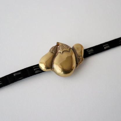 帯留「茄子 - gld」大原商店