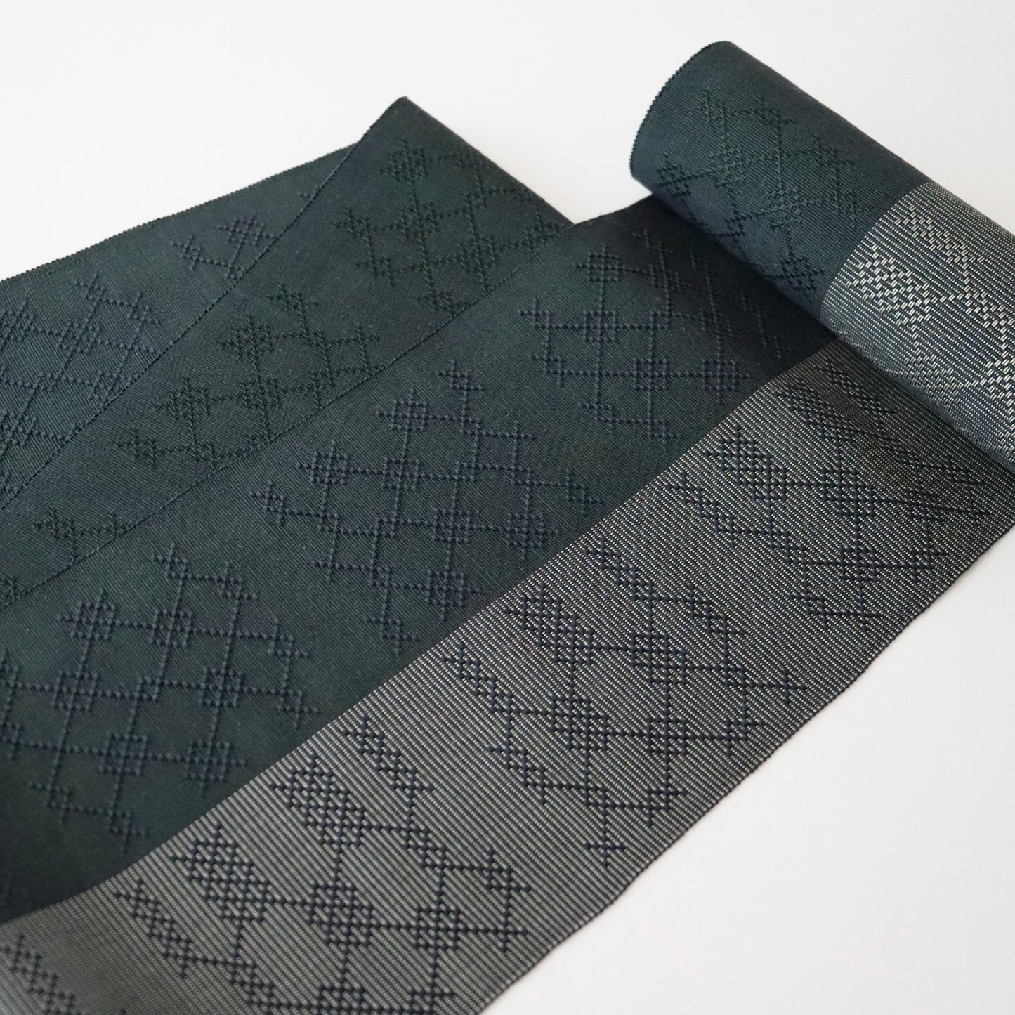 正絹四寸帯「首里花織 - dk.g」手仕事アヰ