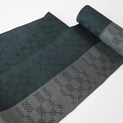 正絹四寸帯「首里花織 - dk.g」手仕事アヰ