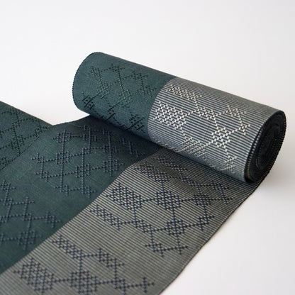 正絹四寸帯「首里花織 - dk.g」手仕事アヰ