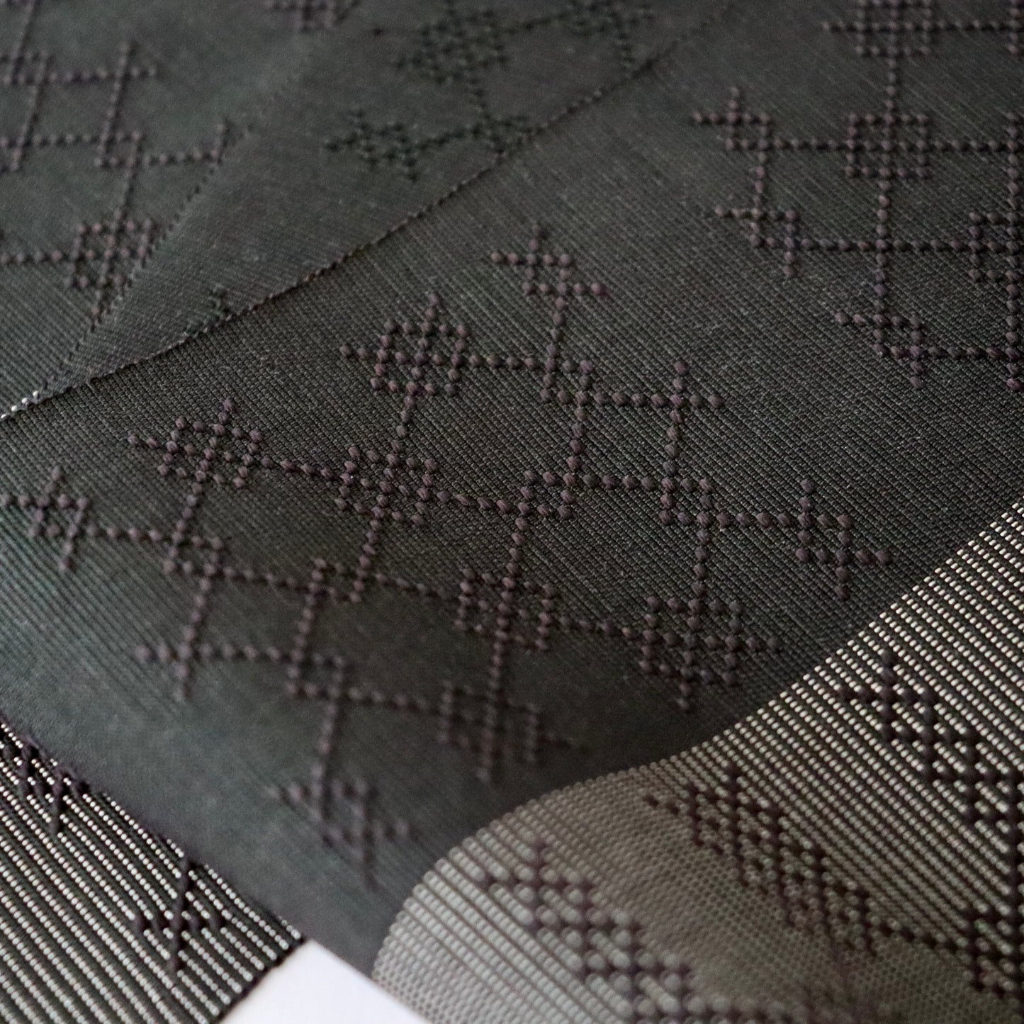 正絹四寸帯「首里花織 - dk.b」手仕事アヰ