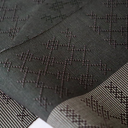 正絹四寸帯「首里花織 - dk.b」手仕事アヰ