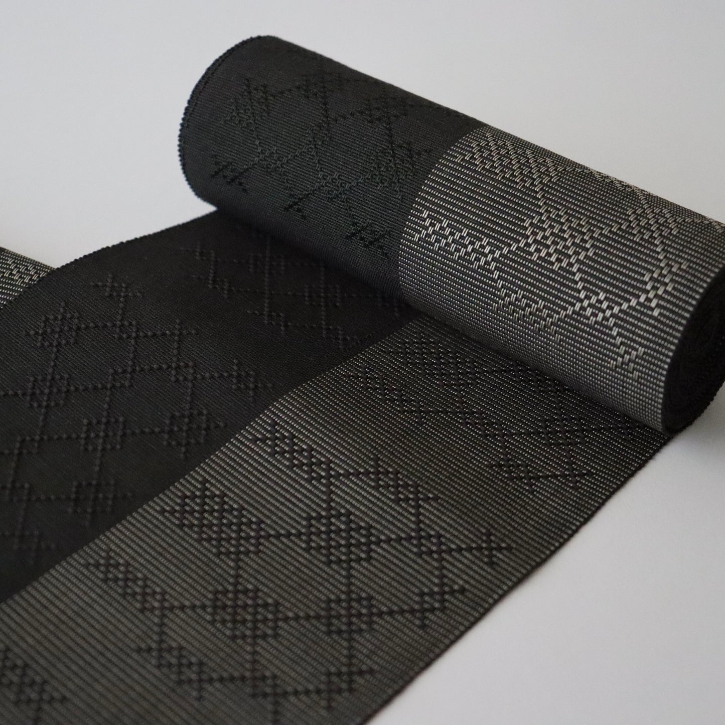 正絹四寸帯「首里花織 - dk.b」手仕事アヰ