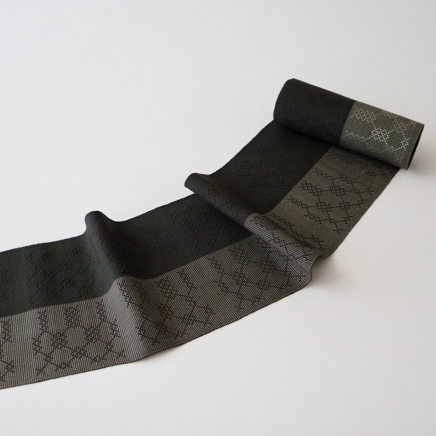 正絹四寸帯「首里花織 - dk.b」手仕事アヰ