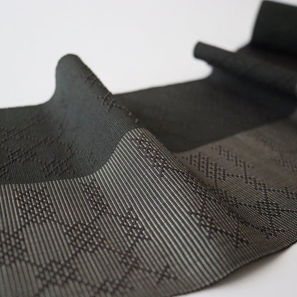 正絹四寸帯「首里花織 - dk.b」手仕事アヰ