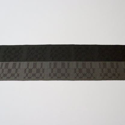 正絹四寸帯「首里花織 - dk.b」手仕事アヰ