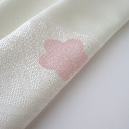 帯揚げ「縮緬縫取紗綾形手挿友禅 梅 - lt.g」和小物さくら