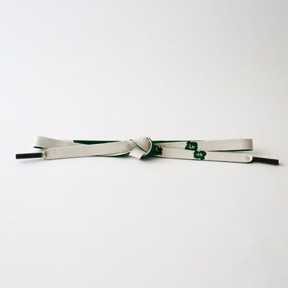 帯締め「手組み椿- wht.grn」　和小物さくら