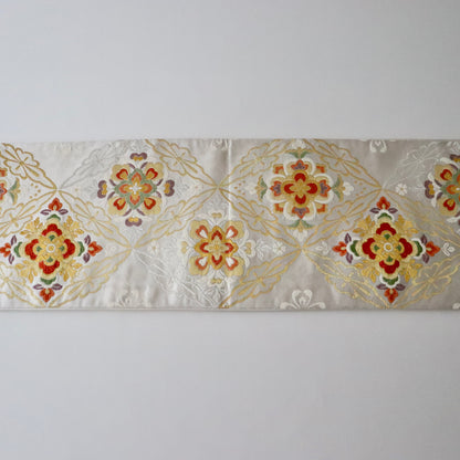 袋帯「吉兆綾錦 - 菱繋ぎ華文」絲屋善創