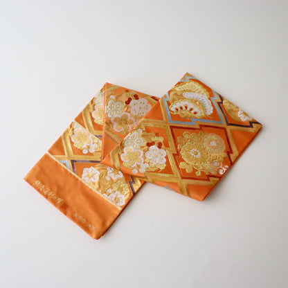 袋帯「吉兆綾錦 - 松皮菱花丸文」絲屋善創