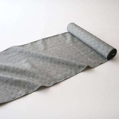 特撰 結城ちぢみ「網代格子/薄墨」はたおり娘(広巾) - 奥順