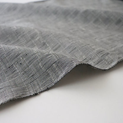 特撰 結城ちぢみ「網代格子/薄墨」はたおり娘(広巾) - 奥順