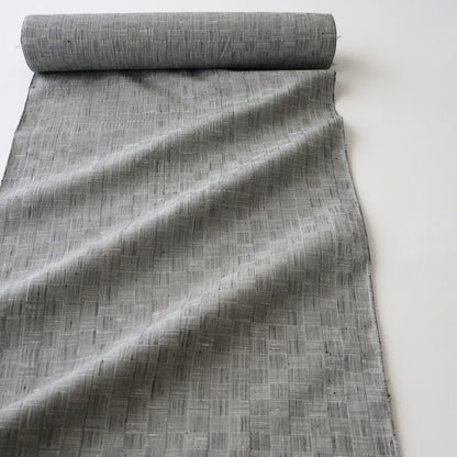 特撰 結城ちぢみ「網代格子/薄墨」はたおり娘(広巾) - 奥順