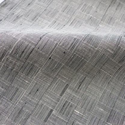 特撰 結城ちぢみ「網代格子/薄墨」はたおり娘(広巾) - 奥順