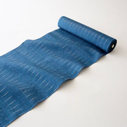 特撰 結城ちぢみ「経模様/紺瑠璃」はたおり娘 - 奥順