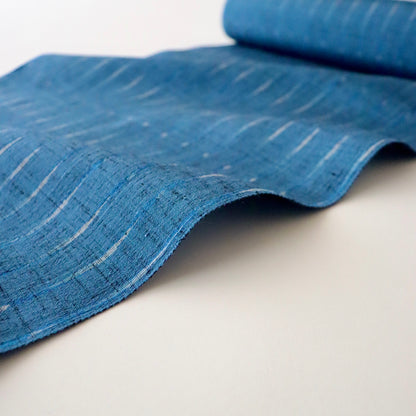 特撰 結城ちぢみ「経模様/紺瑠璃」はたおり娘 - 奥順