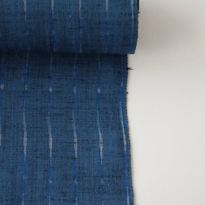 特撰 結城ちぢみ「経模様/紺瑠璃」はたおり娘 - 奥順