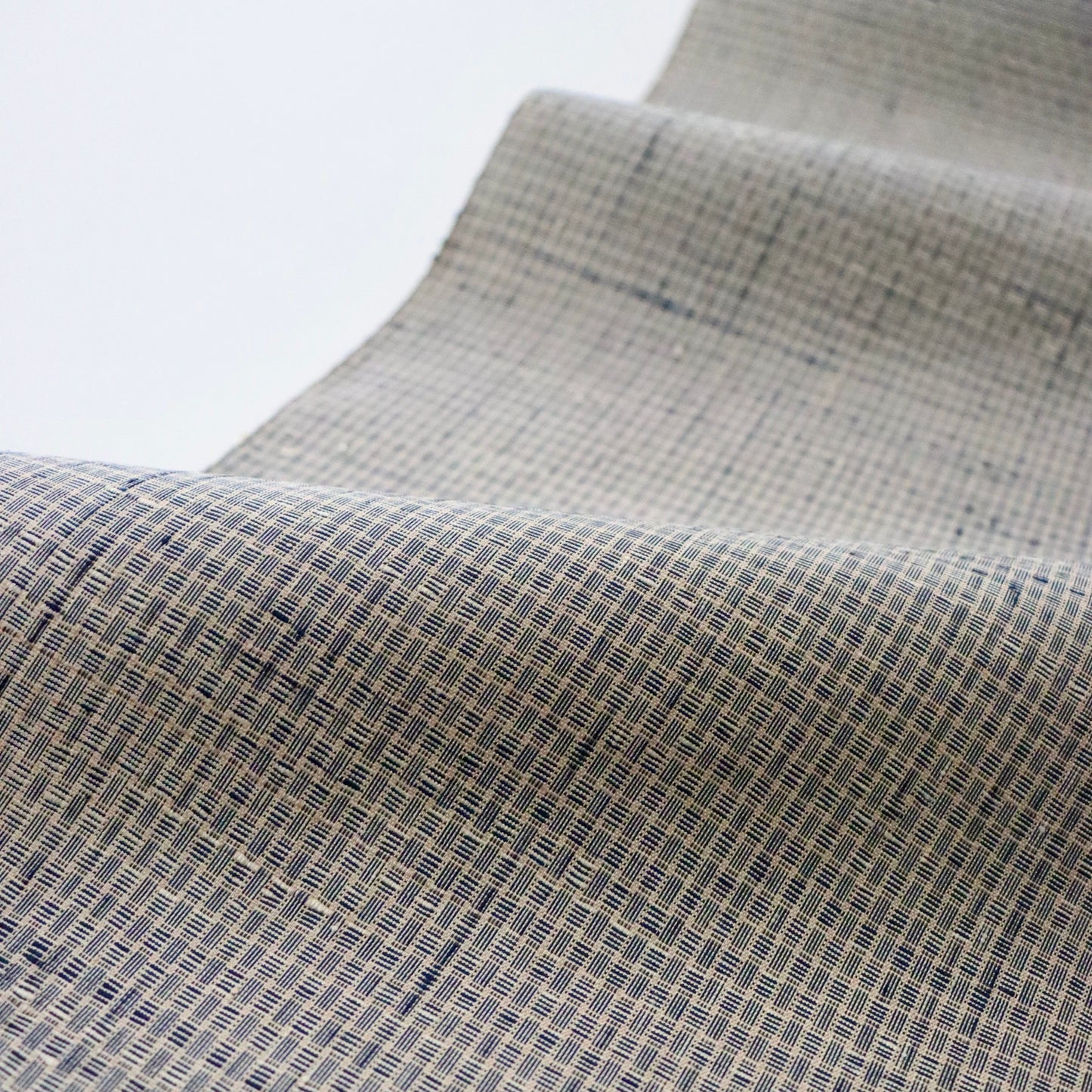 小千谷紬「小田島格子/百入茶」おだきん - 小田島克明