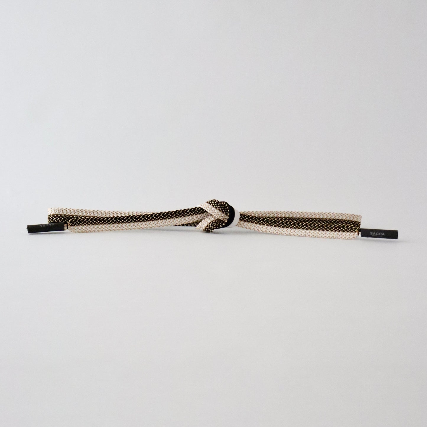 帯締め「内記二本合せ金霰撚房 - bk wht」　和小物さくら