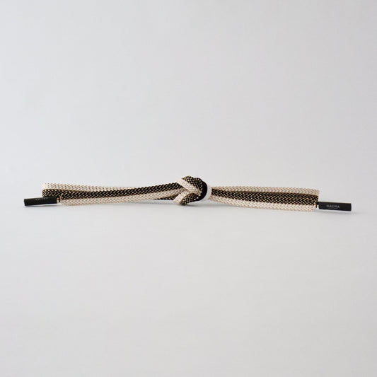 帯締め「内記二本合せ金霰撚房 - bk wht」　和小物さくら