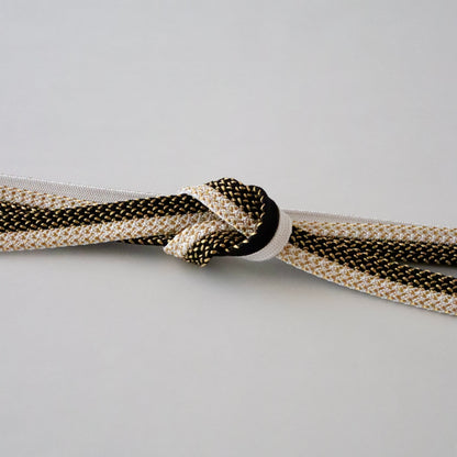 帯締め「内記二本合せ金霰撚房 - bk wht」　和小物さくら