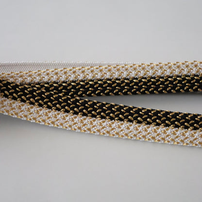 帯締め「内記二本合せ金霰撚房 - bk wht」　和小物さくら