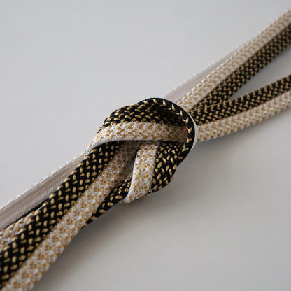 帯締め「内記二本合せ金霰撚房 - bk wht」　和小物さくら